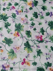 Pansies Hand Made Curtain Panel or Sewing Fabric 44″ x 50″ Unfinished