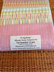 Robert Kaufman Kona Cotton Colorworks 12 Pc.Fat Quarter Fabric Checks Stripe HTF