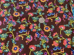 Crazy Quilt Cheater Patch Fabric Plus Coordinating, Brown Lime, Turquoise 6 Yds