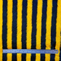 Bee Stipe Fluffy Faux Fur Fabric 10cm x 10cm sample also sold by metre/yard