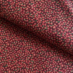 BTY Vintage Micro Berry Print Fabric Red Black Classic Cottons