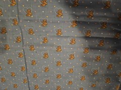 Vintage bear and hearts Cranston Print Works Company Fabric 49 X 43