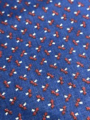 Vtg 1980s Patterns Rights Blue Red Calico Fabric Quilt Cotton 1 Y F70