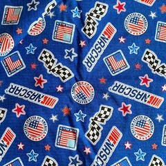 1 YD NASCAR Fabric Blue Cotton Print Camelot Cotton Print