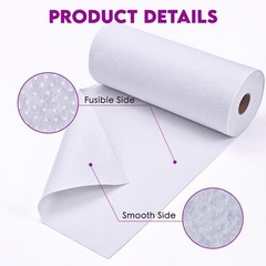 KOVIEDE Fusible Fleece Interfacing, 12.2″ x 10 Medium-Light – 1MM, White