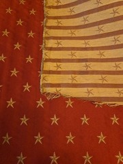 ​5.5 Yds Luxury Empire Star Woven Jacquard Upholstery Fabric – Red & Gold – 56″W
