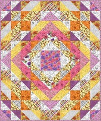 Wilmington Prints – Dahlia Botanica – Repeating Border Stripe Multi, Fabric BTY