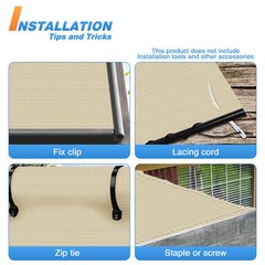 6′ Fabric Roll Sun Shade Cover Fence Screen Patio Balcony Yard Beige 151-300ft