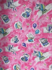 VTG Pink Multi Gray Elephant CIRCUS FABRIC Cotton Blend Fabric SBTY X42″ NEW