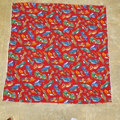 Race Car Fabric Red 44 in x 44 in remnant New