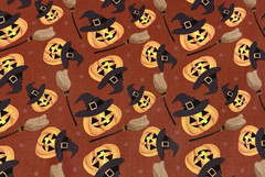 Fall Halloween “Smiling Pumpkin” – MDG FABRICS – Fat Eighth: 9″ x 21