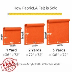 FabricLA Felt Fabric White 10 Yard