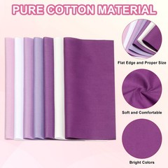 21Pcs 4″ x 4″ Solid Color Cotton Fabric Bundles Precut Fabric Purple White