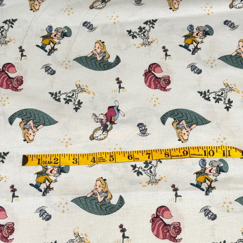 Alice in Wonderland, Alice Classic Vintage Toss Cotton Fabric 2 Yards