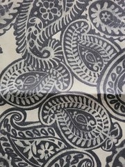 Tommy bahama Outdoor Fabric Screen Print 2 Pcs Remnants Grey Paisley Upholstery
