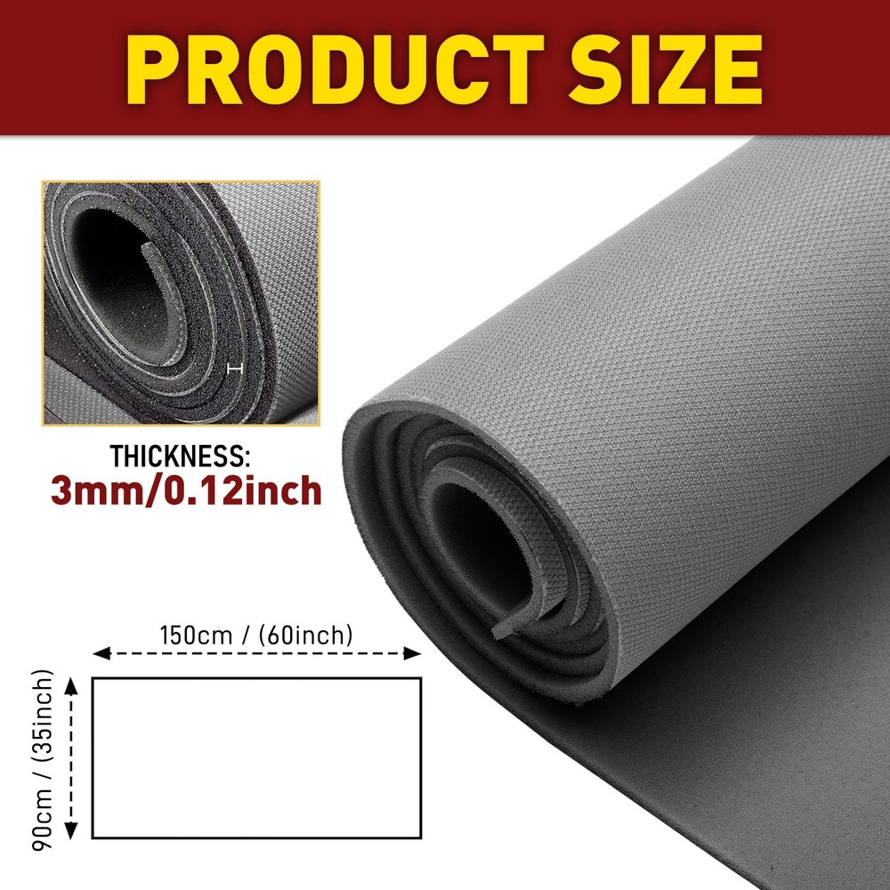 New 3MM Grey Automotive Universal Flat Knit Headliner Fabric With Foam Backing