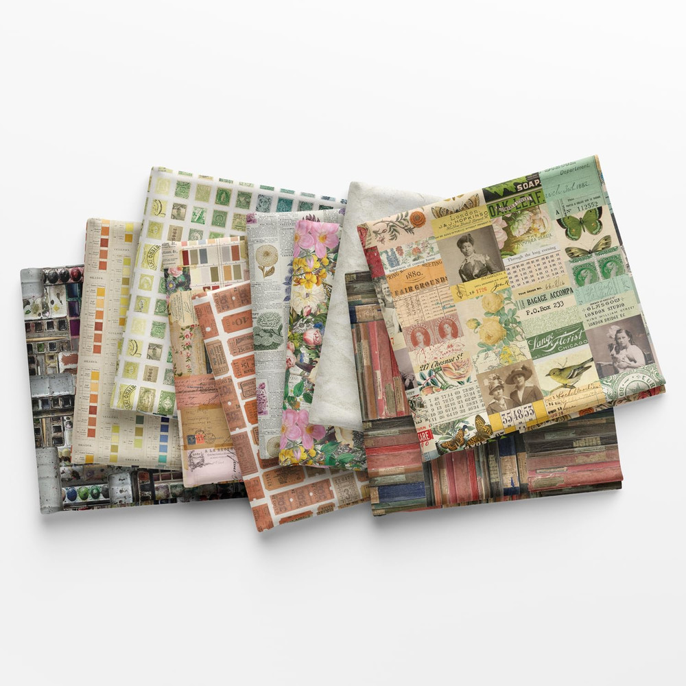 Eclectic Elements Palette: Multi Fat Eighth Bundle (10 Pieces) by Tim Holtz for