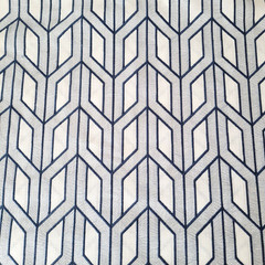 3 Yds Fabricut Lagunita Sky Fabric Upholstery Embroidered Geometric Blue White