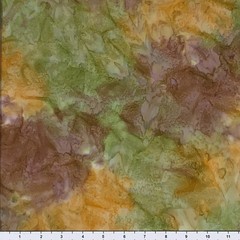1 Yard Cut of Lunn Fabric Handpaint 100% Cotton 1346 Spice Orange Green Brown