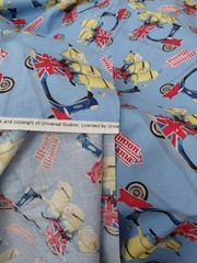 Minion Man8a Motorbike Print United Kingdom Union Flag Fabric 2 yds New Cranston