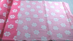 Vintage Manes Texture Pink Floral Daisy Quilt Sewing Doll Craft Fabric 2 Yards