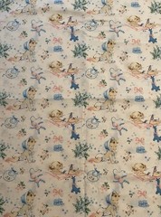 Vintage OOP Unbranded Baby with Toys Themed Cotton Fabric Nursery 16”x 43” NOS