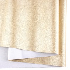 Ramya Gold Faux Leather Sheets Fabric 1 Yard