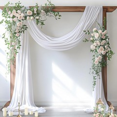 Wedding Arch Draping Fabric Sheer Chiffon Curtain Drape Wedding Party Decor