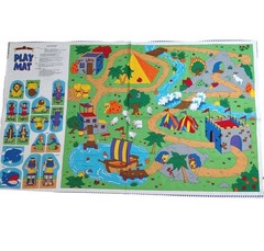 Beginner’s Bible Play Mat Fabric Panel 60″x35″ Joseph Castle Pyramid Jonah David