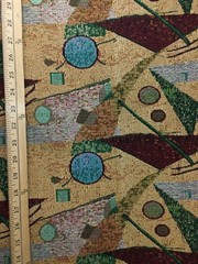 MULTICOLOR GEOMETRIC POLY COTTON UPHOLSTERY BROCADE FABRIC (54 in.) Sold BTY