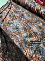 Nylon Spandex 60 W Stretch Fabric Sold BTY Design Multicolor Metallic Blue Red