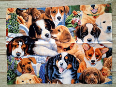 Puppy Dog Fabric 11″ X 8″ Sewing Crafting Piece