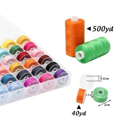72Pcs Bobbins Sewing Threads Kit 36 Colors 500 Yards colourful