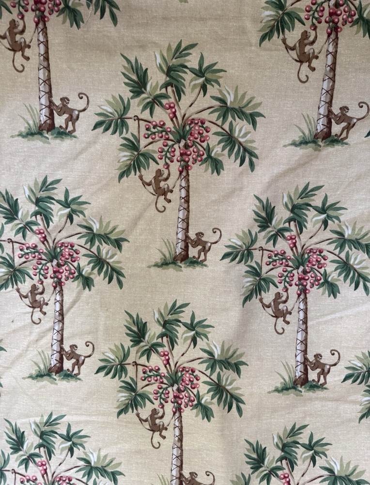 Pat Freund for P Kaufmann MONKEY PALM TREE Print Decorator Fabric, By the Yard