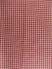 4 Yards Red Beige Gingham Plaid Cotton Fabric Lot VTG 1980s French Country Woven