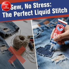 Permanent Fabric Glue Washable, 2-Pack Liquid Stitch for Clothing, Professional