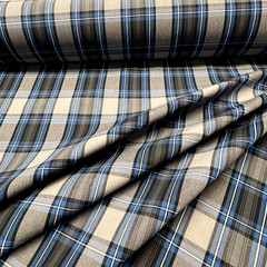 Gray Plaid Check Poplin P/C Uniform 5.5oz Fabric 61″ W Lot of 3 Yards for $15