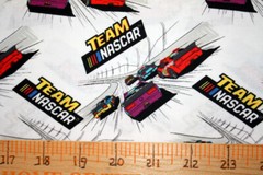 TEAM NASCAR RACING ON WHITE – 100% COTTON FABRIC