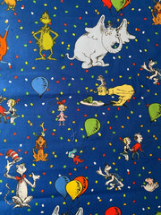 Dr Seuss Scrap 9″x 22” Cotton Fabric Fat eighth Cat Grinch sneech thing horton