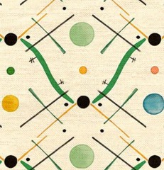 OTTOLINE CURTAIN FABRIC “IMPROVISATION 1 – GREEN” 2 METRES 100% LINEN