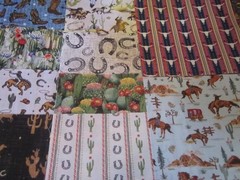 F7363, Cowboy prints, ten 5 inch squares,