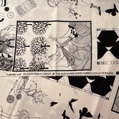 Alexander Henry A Ghastlie Craft Sewing Novelty Black & White Fabric 1.5 yards