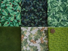 30 GREEN Floral Tonal Blenders Fat /Long Quarter Lot Quilt Cotton Fabric