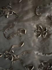 Faux Silk Taffeta Fabric W60”xL4.2Yds Dark Brown Flower Confetti Special Events