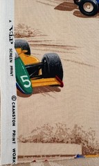 RARE! – VIP Cranston Print Works Race Car Fabric – 1 Yard 44″ x 36″ Cotton