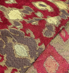 Woven IKAT Chenille RUBY Home Decor Upholstery Cushion Pillow Sewing Fabric BTY