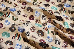 Korean Traditional Puppy Face Frame Patterned Fabric made in Korea BTHY