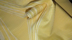 Yellow Gingham Fabric Yarn dyed woven Rayon Poly Yardage 122″ x 45″ w