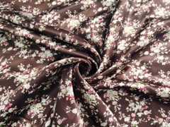 1yard X 1.48meter Soft Retro Floral Satin Fabric For Scarf Lining Shirt Gown Diy