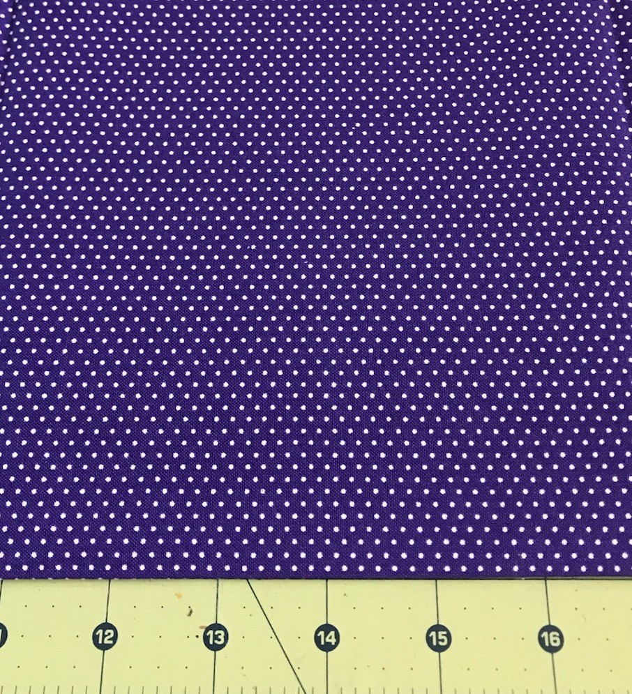 Pin Dot Purple 19” X 44” 100% cotton fabric # 2742a